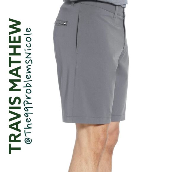 Travis Mathew Starnes Stretch Performance Shorts in Quiet Shade - Picture 6 of 8